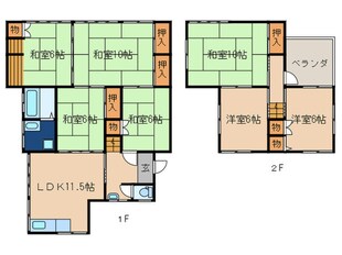 下上津役元町一戸建の物件間取画像